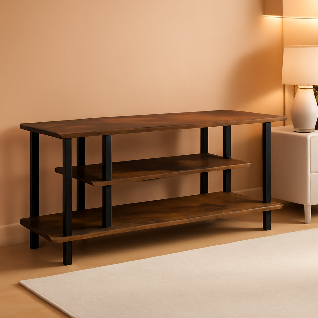 Three-Tier TV Stand Up To 50-Inch TV Tool-Free Assembly-0