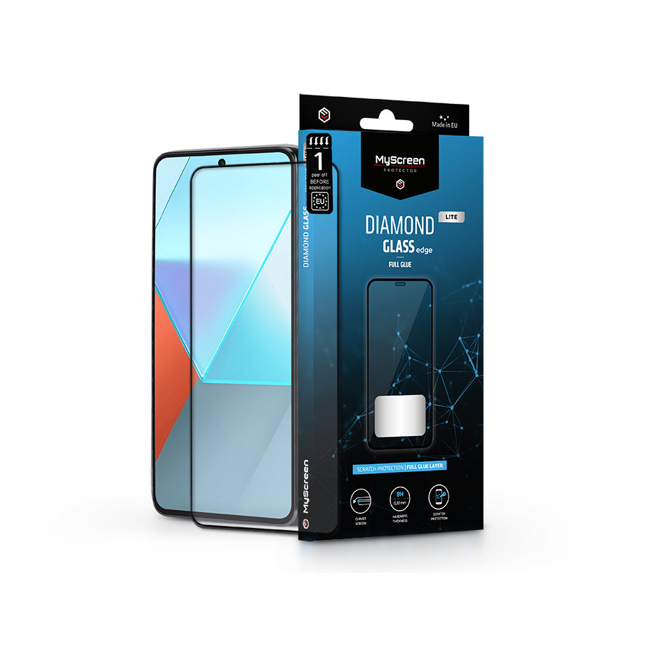 Xiaomi Redmi Note 13 Pro edzett üveg képernyővédő fólia - MyScreenProtector Diamond Glass Lite Edge2.5D Full Glue - fekete (MS228275)-0