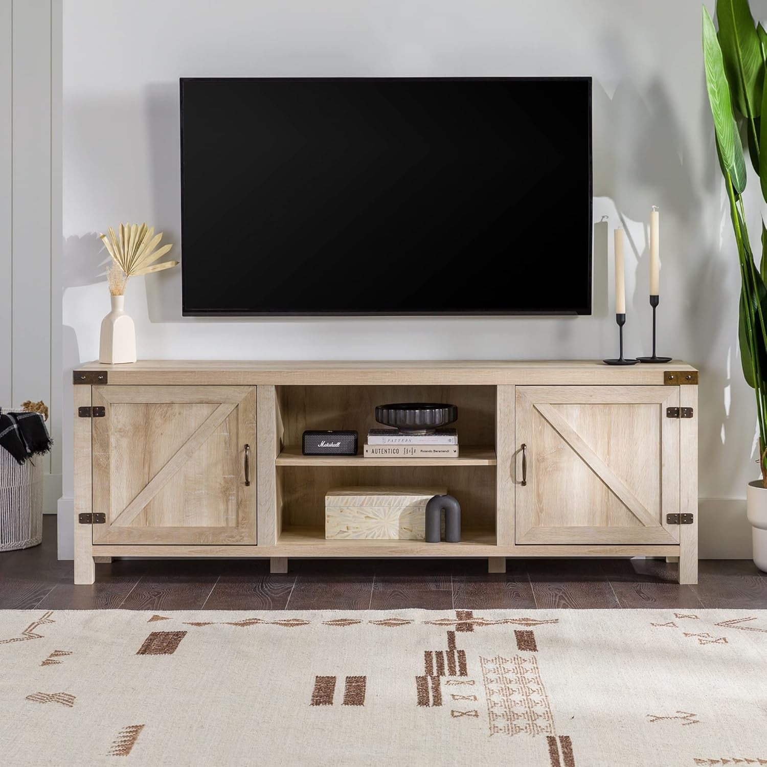 Georgetown Modern Farmhouse 70-Inch TV Stand White Oak-1