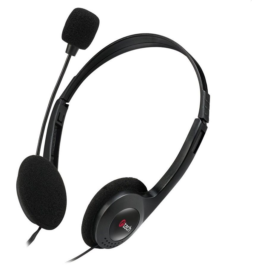 Casti cu microfon C-Tech C-TECH Sluchátka cu microfon MHS-03E, negru (MHS-03E)-0