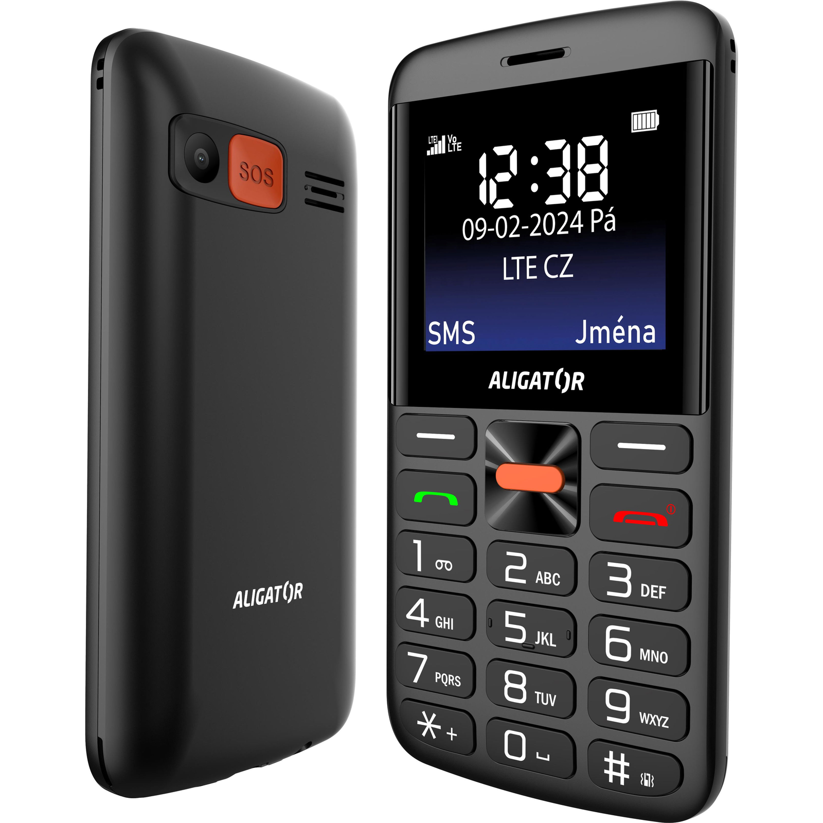 Aligator A910 Senior fekete + töltőállvány (A910B)-0