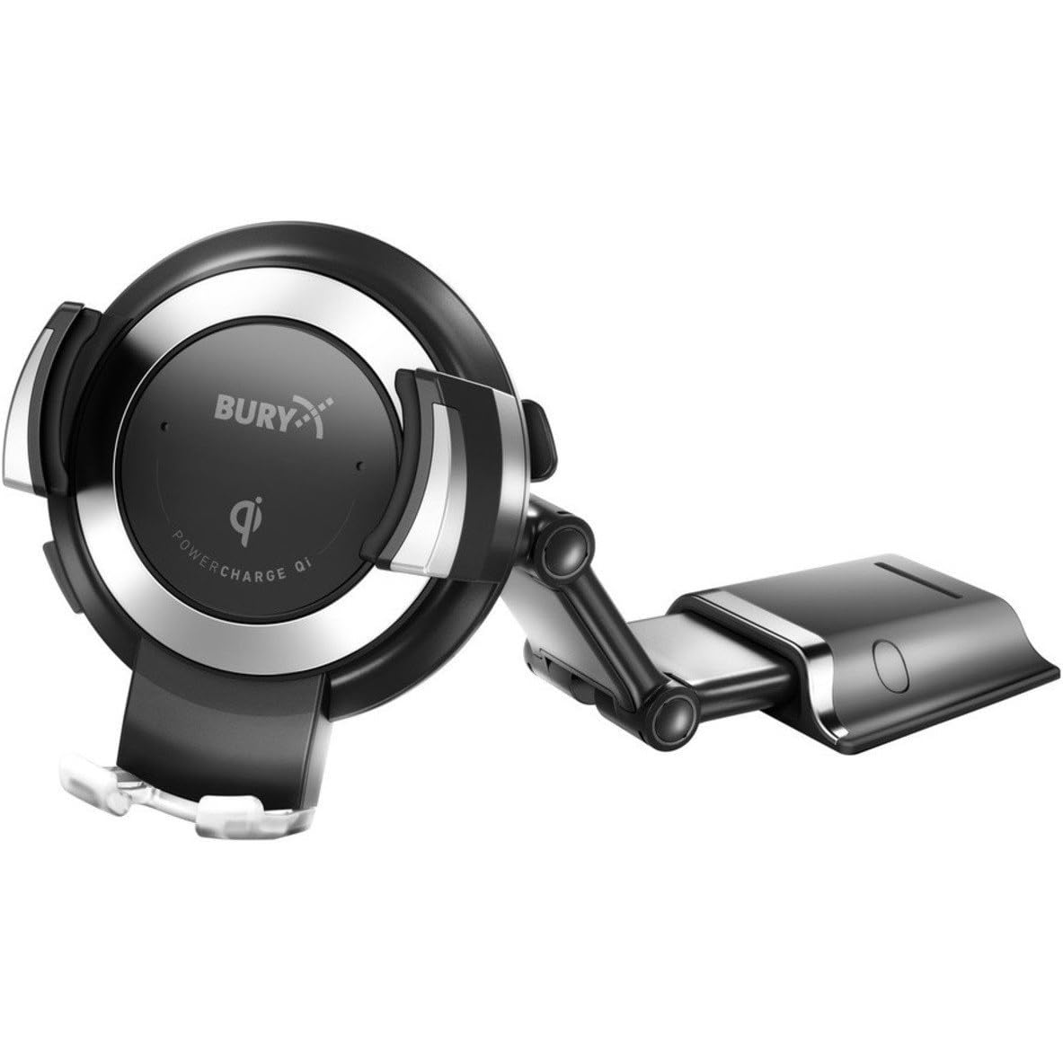 Bury PowerKit Qi Mobiltelefon autós tartó (Alap + Kar + Qi töltő) - Fekete (01.1888.000A.01)-0