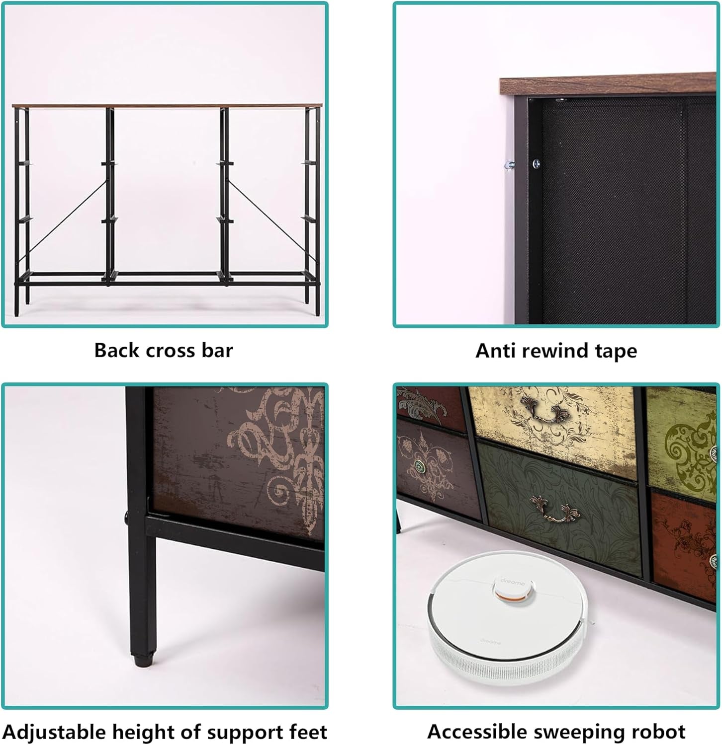 Premium 9-Drawer Dresser With Extra-Large TV Stand-4