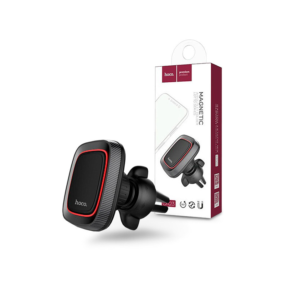 Univerzális szellőzőrácsba illeszthető mágneses PDA/GSM autós tartó - HOCO CA23 Lotto Series Magnetic Air Outlet Holder - fekete (HOC0158) (HOC0158)-0