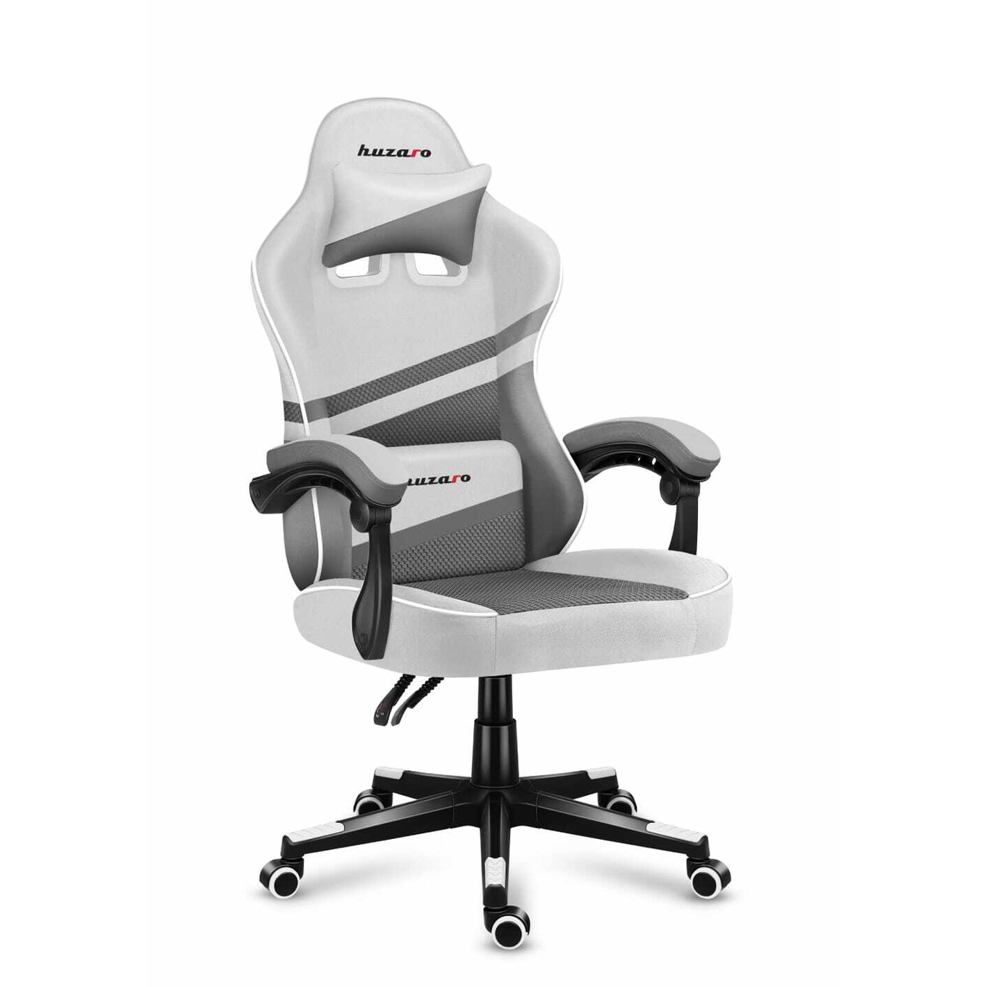 Scaun Gaming Huzaro Force 4.4, Cadru otel, Material tesatura Mesh, 130 kg, perna lombara, tetiera, Functia Siderest, Alb (HZ-FORCE 4.4 WHITE MESH)-0