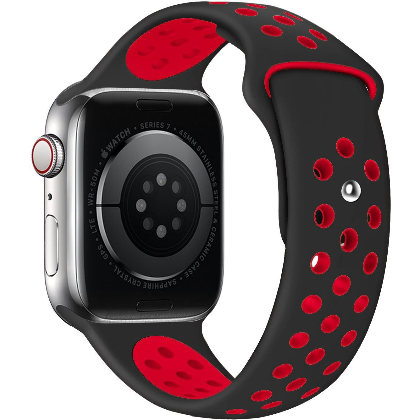 Eternico Sporty Apple Watch 42mm / 44mm / 45mm - Cool Lava and Black (AET-AWSP-LaBl-42)-0