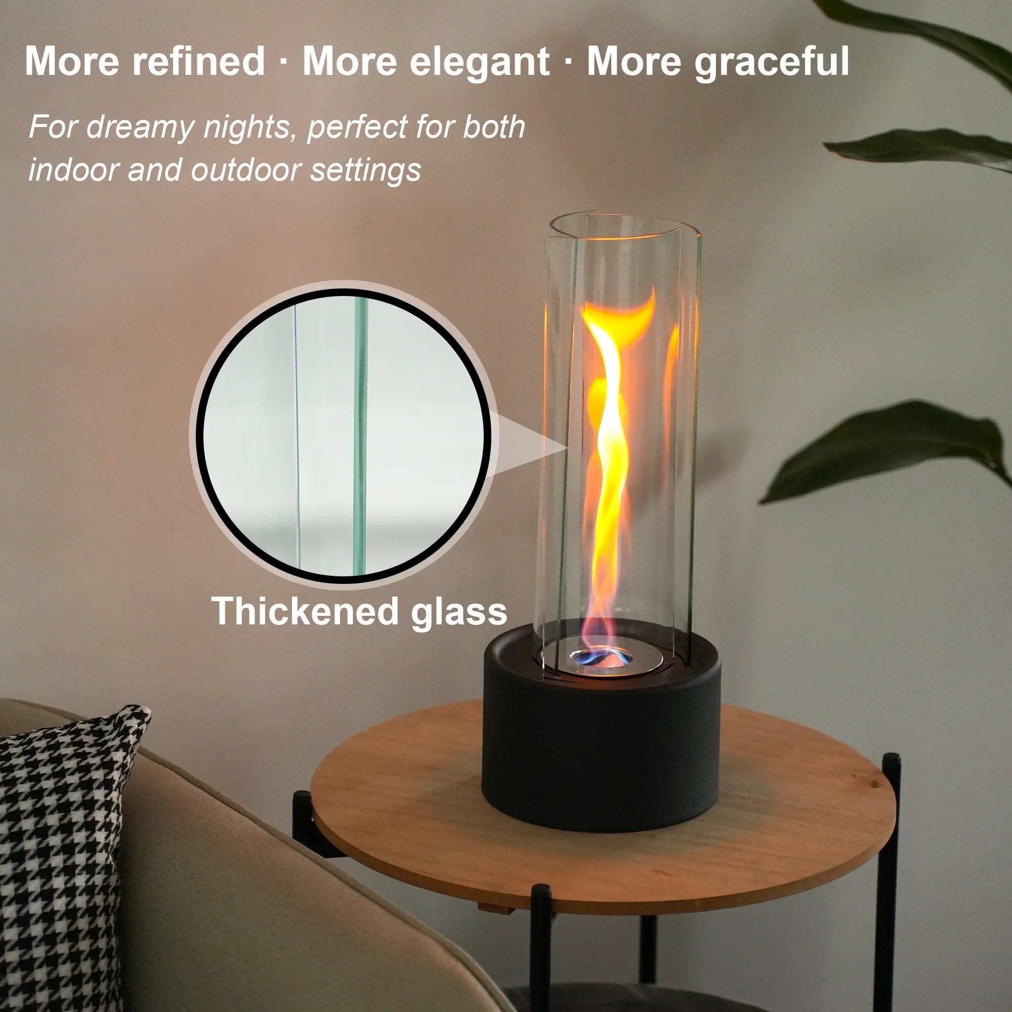 Cylindrical Bioethanol Vented-Free Fireplace-2