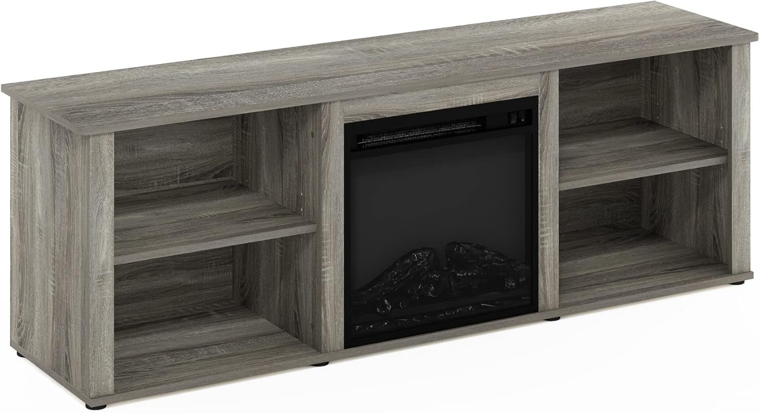 70 Inch TV Stand With Electric Fireplace In French Oak Grey-4