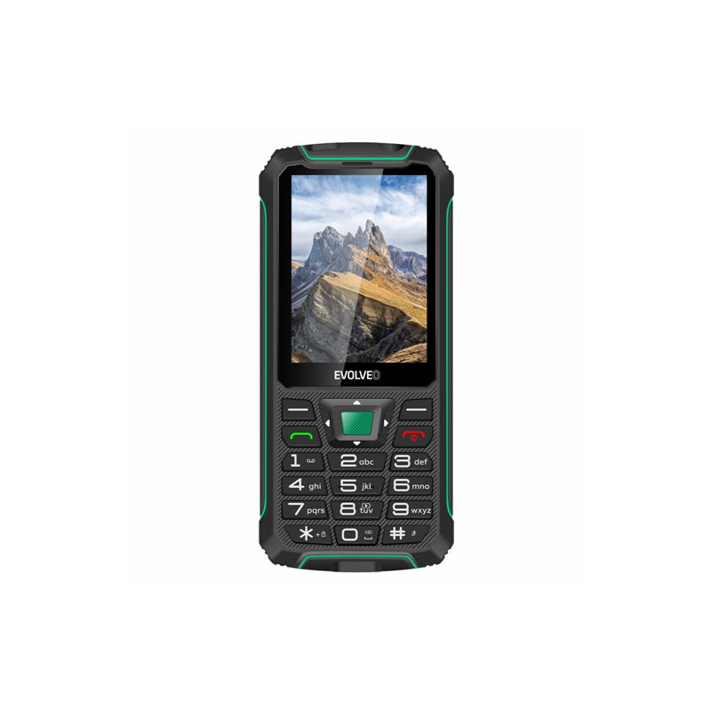 Мобилен телефон EVOLVEO Strongphone W4, черен / зелен (SGM SGP-W4-BG)-0