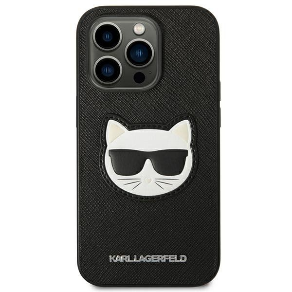 Калъф Head Karl Lagerfeld PU Saffiano Choupette, За iPhone 14 Pro, Черен (KLHCP14LSAPCHK)-0