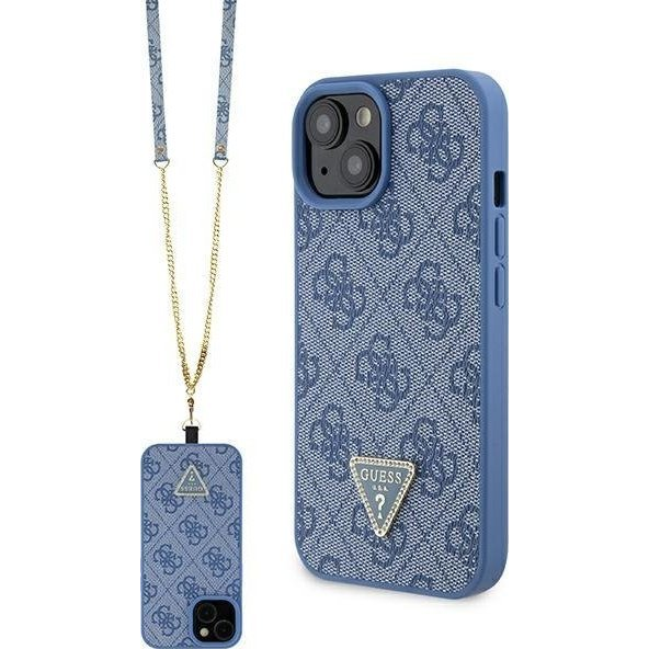 Guess GUHCP15SP4TDSCPB iPhone 15 6.1" Kék Keménytok Crossbody 4G Fém Logo (GUE003187)-0