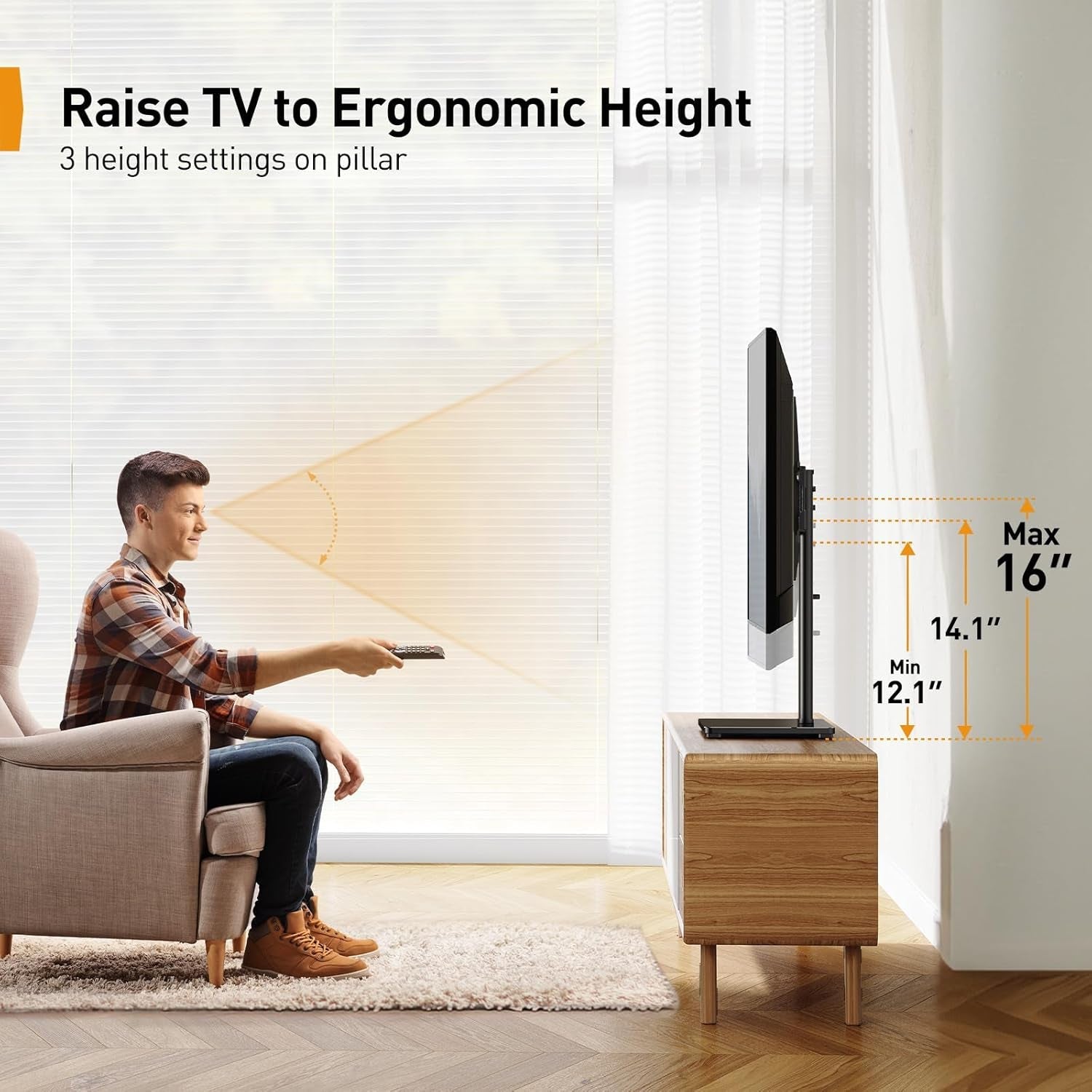 Tabletop TV Stand 23 to 60 Inches Height Adjustable-3