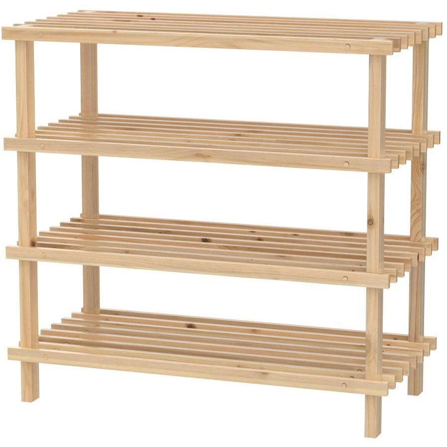 Kesper cipőtartó 4 polccal, natúr fenyőfa 54 × 52 × 26 cm (69724)-0