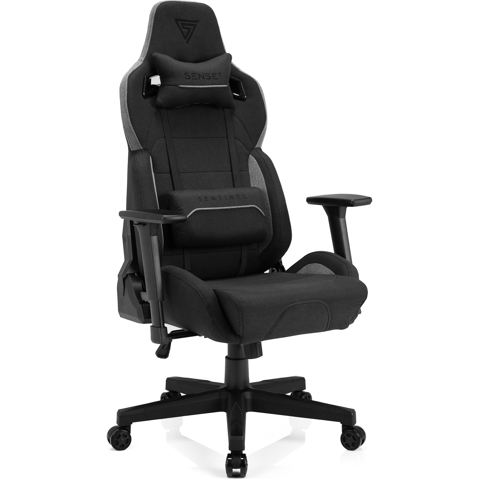 Fotel SENSE7 materiałowy Sentinel czarno-szary (5902659841391)-0