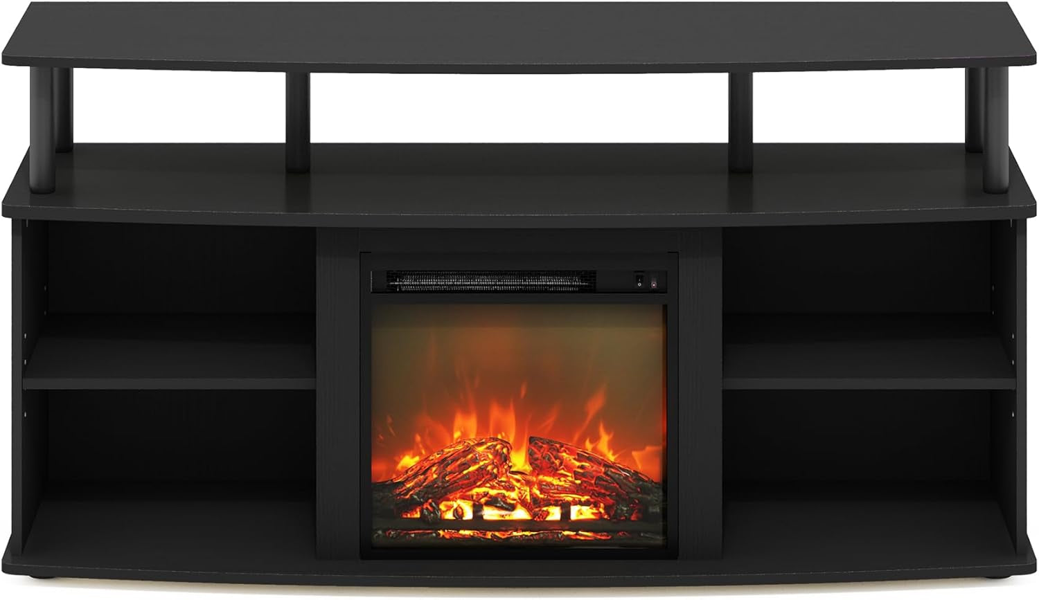 Jensen Open Shelving TV Entertainment Center With Electric Fireplace 55 Inch-4