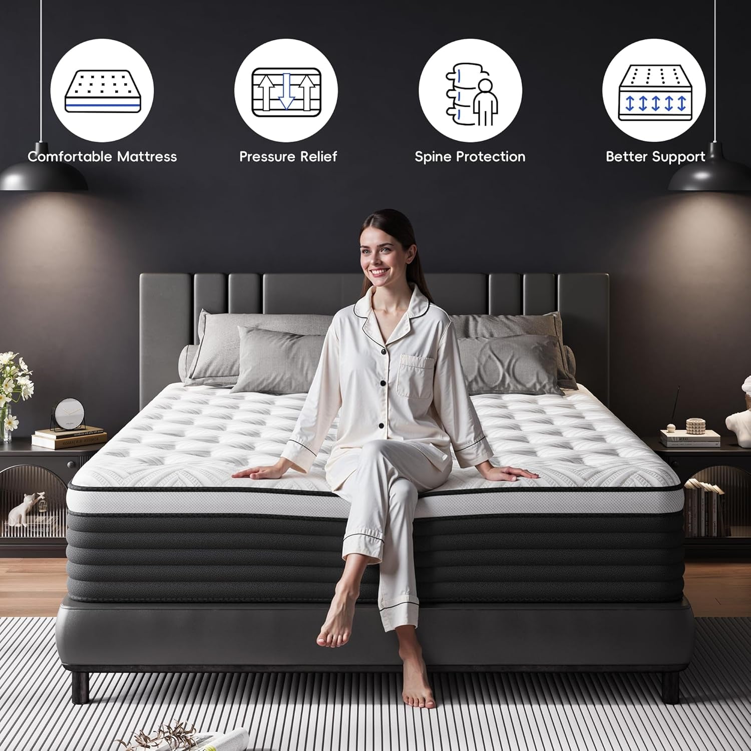 Twin PressureRelief Memory Foam Hybrid Mattress Pocketed-4
