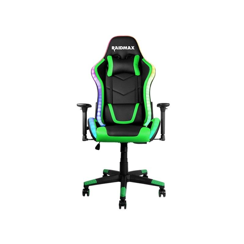 Scaun gaming, RAIDMAX, Piele ecologica, Drakon DK925, Negru/Verde (DK925GN)-0