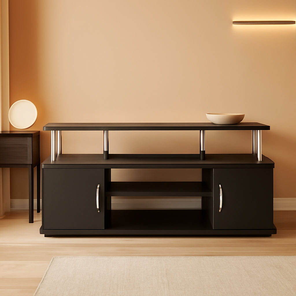 JAYA Entertainment Stand For 55 Inch TV Americano Chrome-0