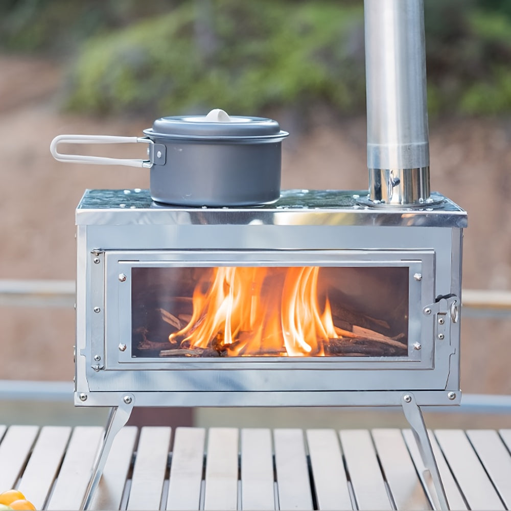 NNETM Camping Firewood Stainless Steel Stove Set-1