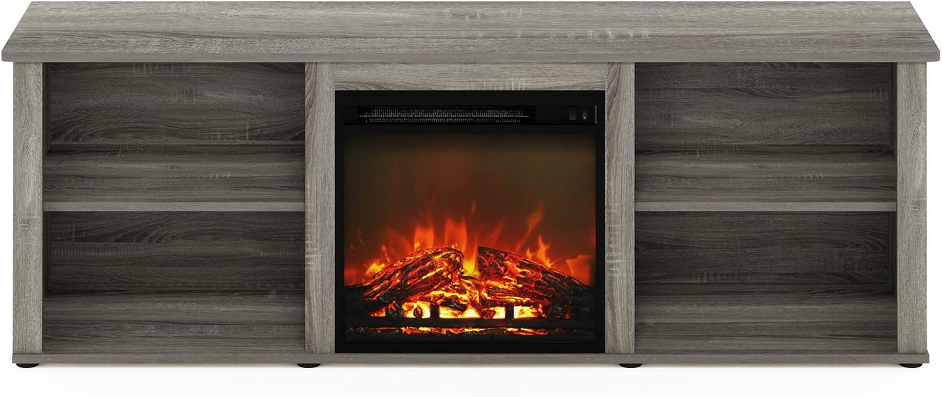 70 Inch TV Stand With Electric Fireplace In French Oak Grey-3