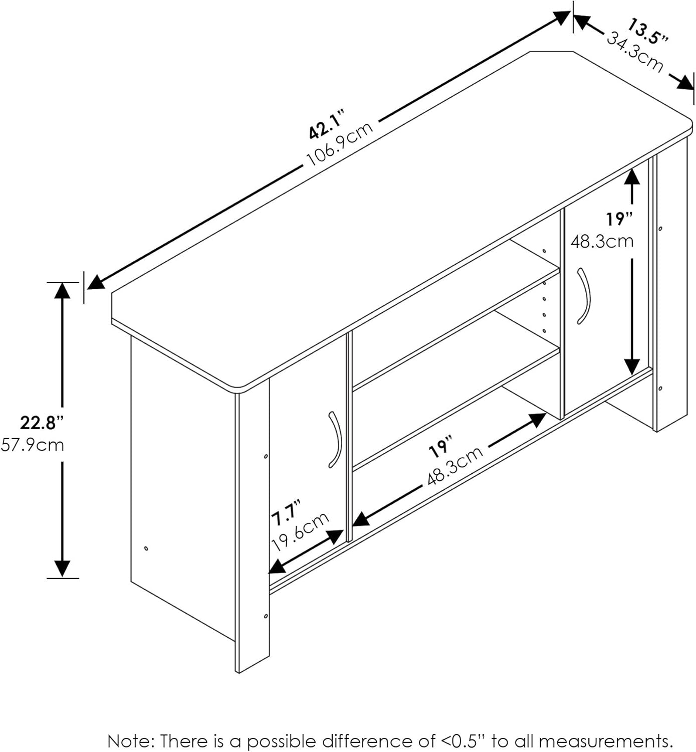 Econ Espresso TV Stand With Concealed Storage And Shelves-1