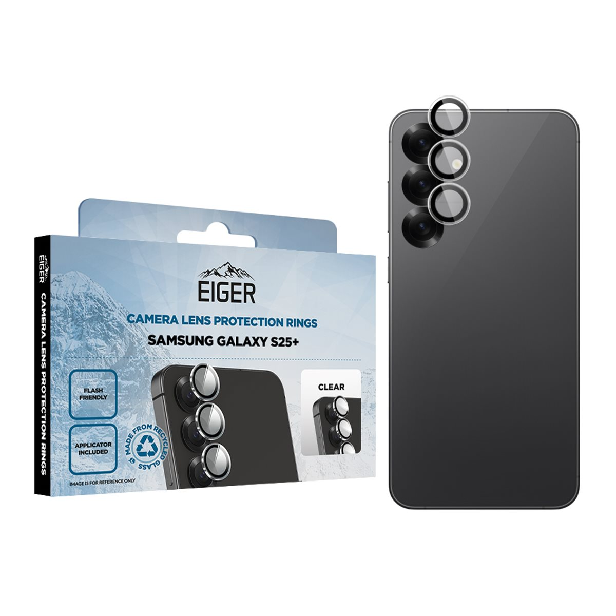 Eiger3D Mountain Glass Camera Film, съвместим със Samsung Galaxy S25 Plus Clear (EGSP01009)-0