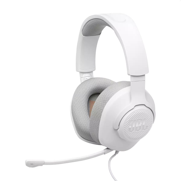 Casti gaming JBL Quantum 100M2, cu fir, microfon detasabil, alb (JBLQTUM100M2WHT)-0