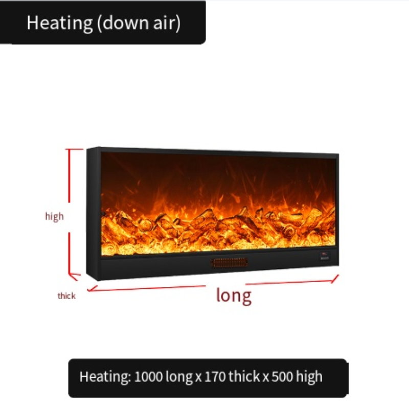 Electric Fireplace Heater with Simulated Flame and Decorative Cabinet-3