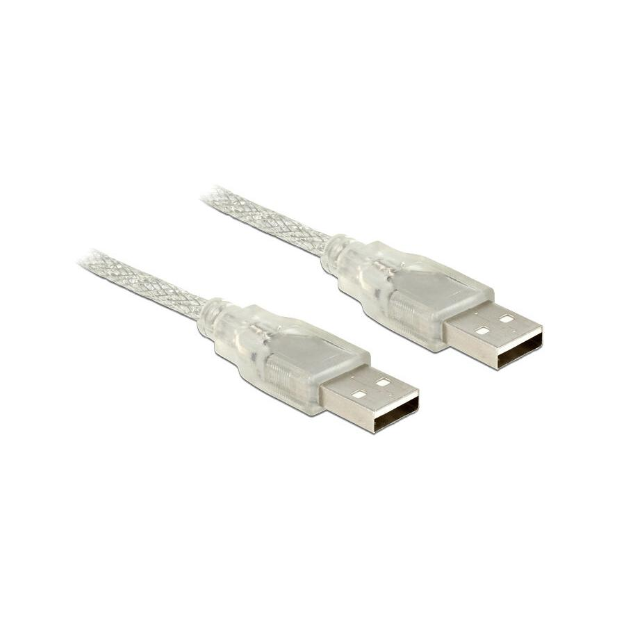 DeLOCK 0.5m, 2xUSB2.0-A kábel USB 0,5 m USB A Transparentný (83886)-0