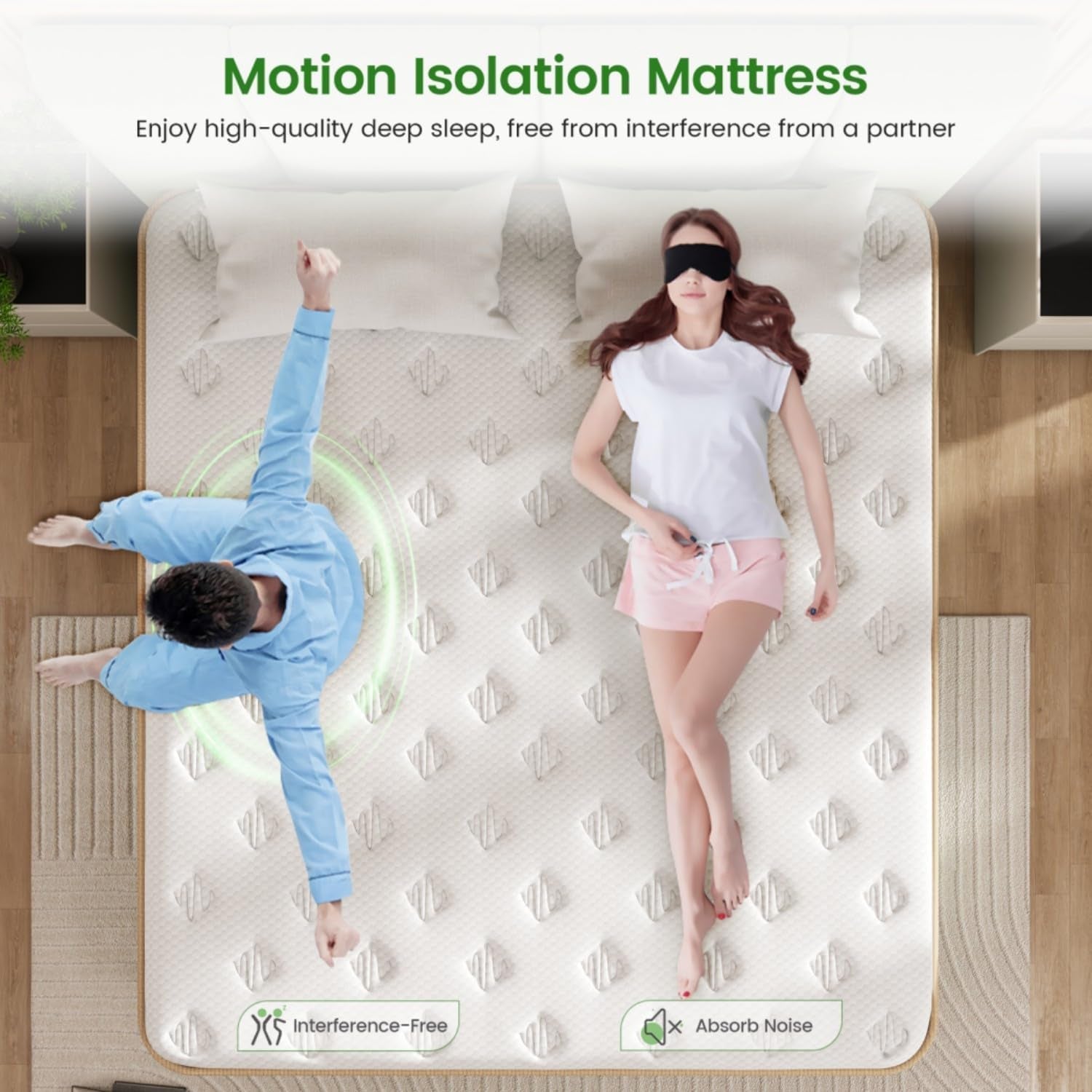 Twin Hybrid Mattress 12 Inch GelMemoryFoam Comfort-3