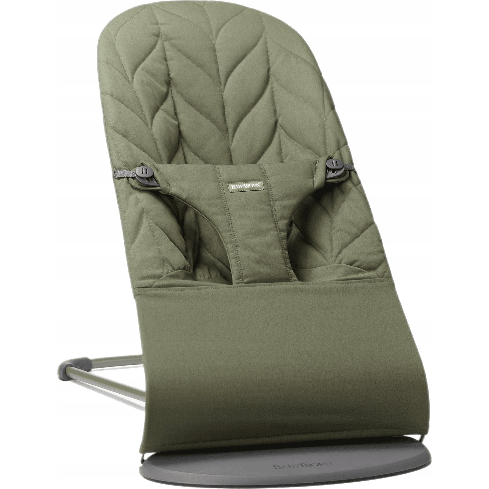 Babybjörn Bliss Dark Green Woven Petal pihenőszék, sötétszürke konstrukció (006140)-0