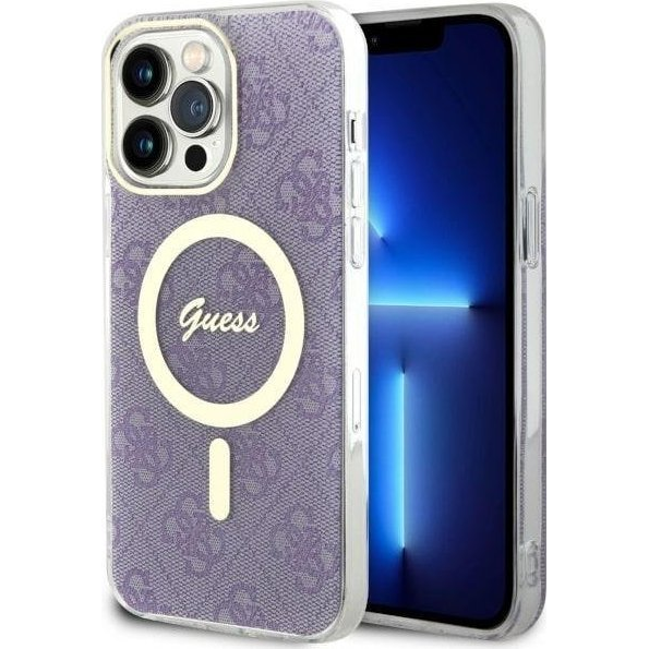 CG MOBILE GUESS 4G MAGSAFE szilikon telefonvédő (ütésállóság, légpárnás sarok, műanyag hátlap) LILA Apple iPhone 14 Pro Max (GUHMP14XH4STU) (GUHMP14XH4STU)-0