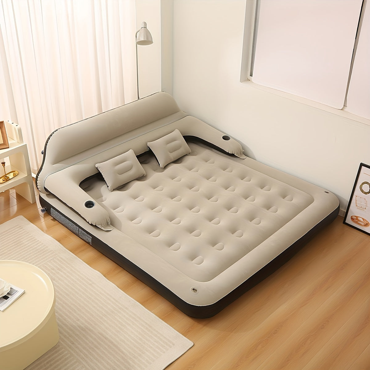 NNETM Inflatable Air Mattress with Headboard & Pillows-1