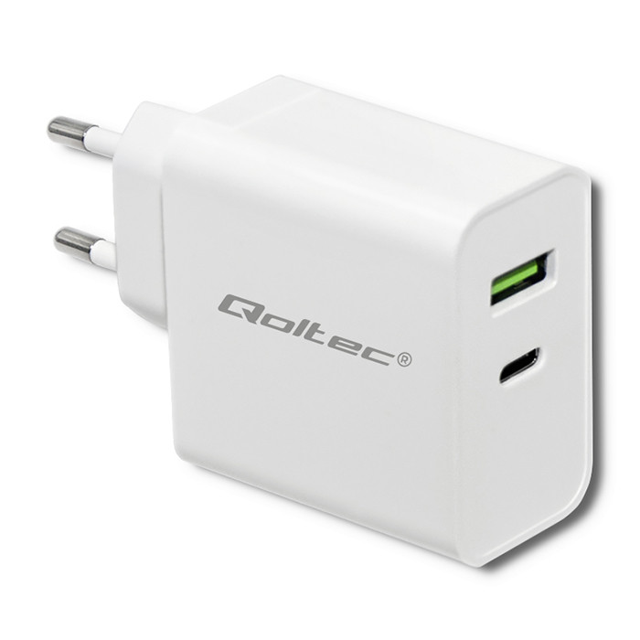 Qoltec Univerzálna sieťová nabíjačka 45W 5-20V 2.4-3A USB typ C PD USB (51718)-0