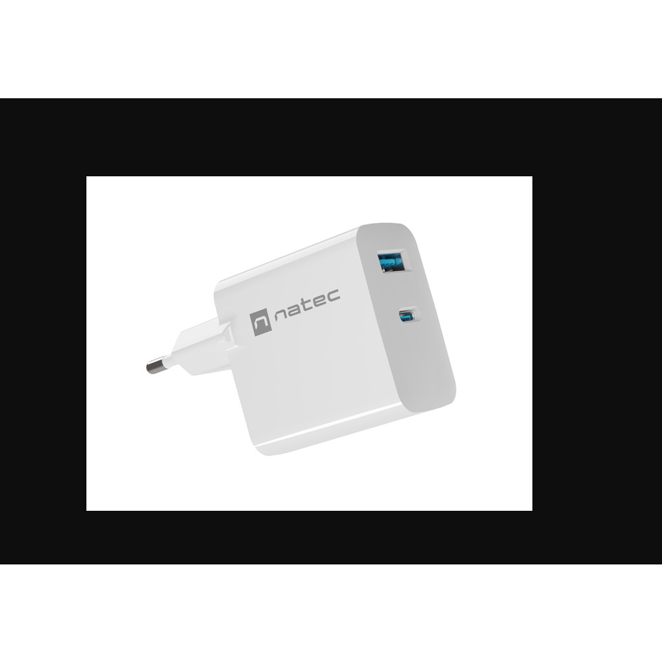 Natec Ribera USB-A / USB-C Hálózati töltő - Fehér (45W) (NUC-2142)-0