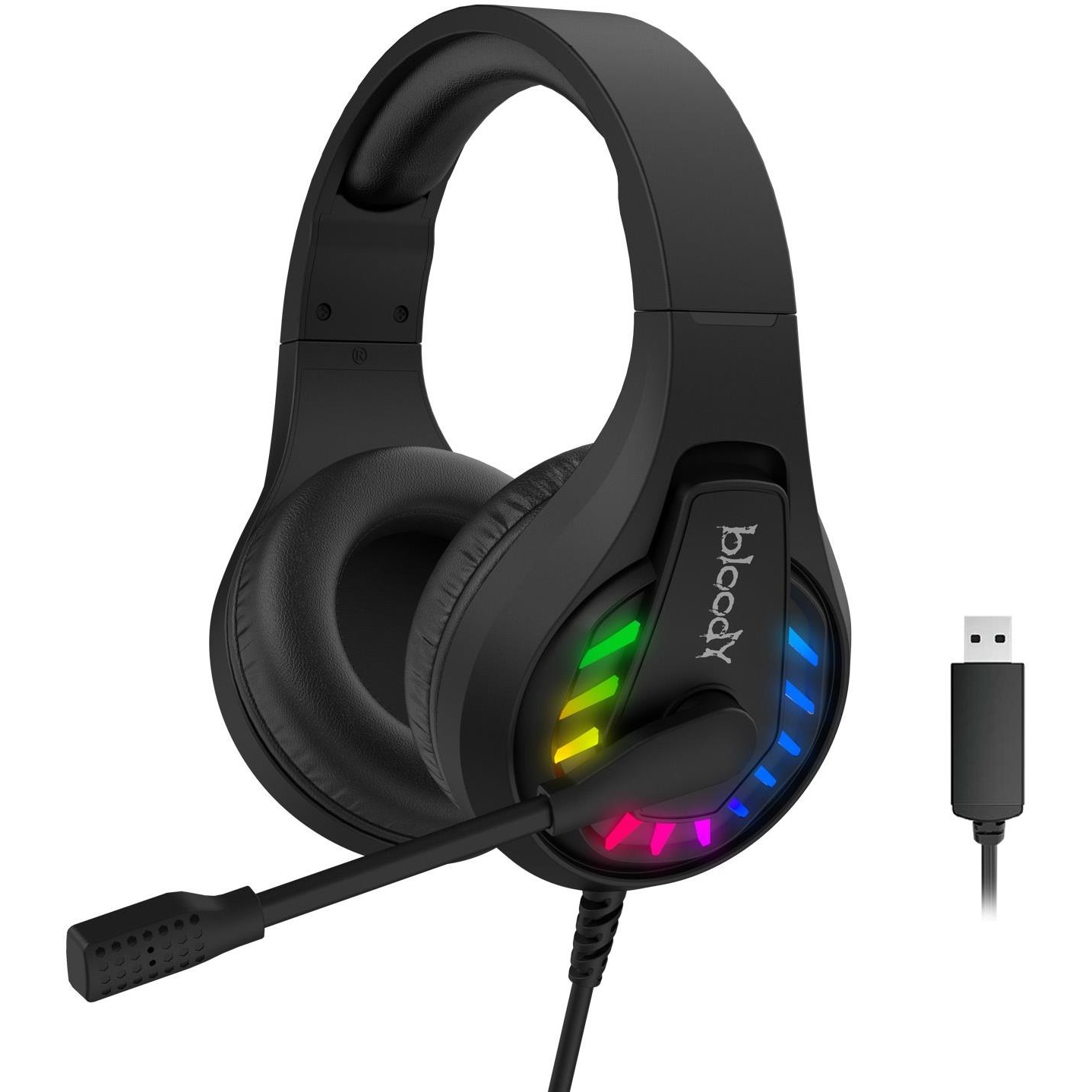 Casti Gaming A4TECH Bloody G230, USB, 7.1, RGB, Microfon, Negru (G230-BK)-0