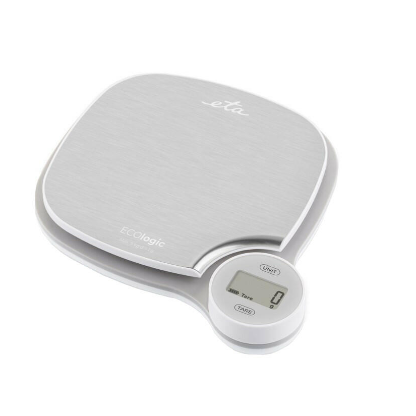 Cantar digital de bucatarie ETA ECOlogic 4770 90000, nu necesita baterii, 5 Kg, TARA, otel inoxidabil (477090000)-0