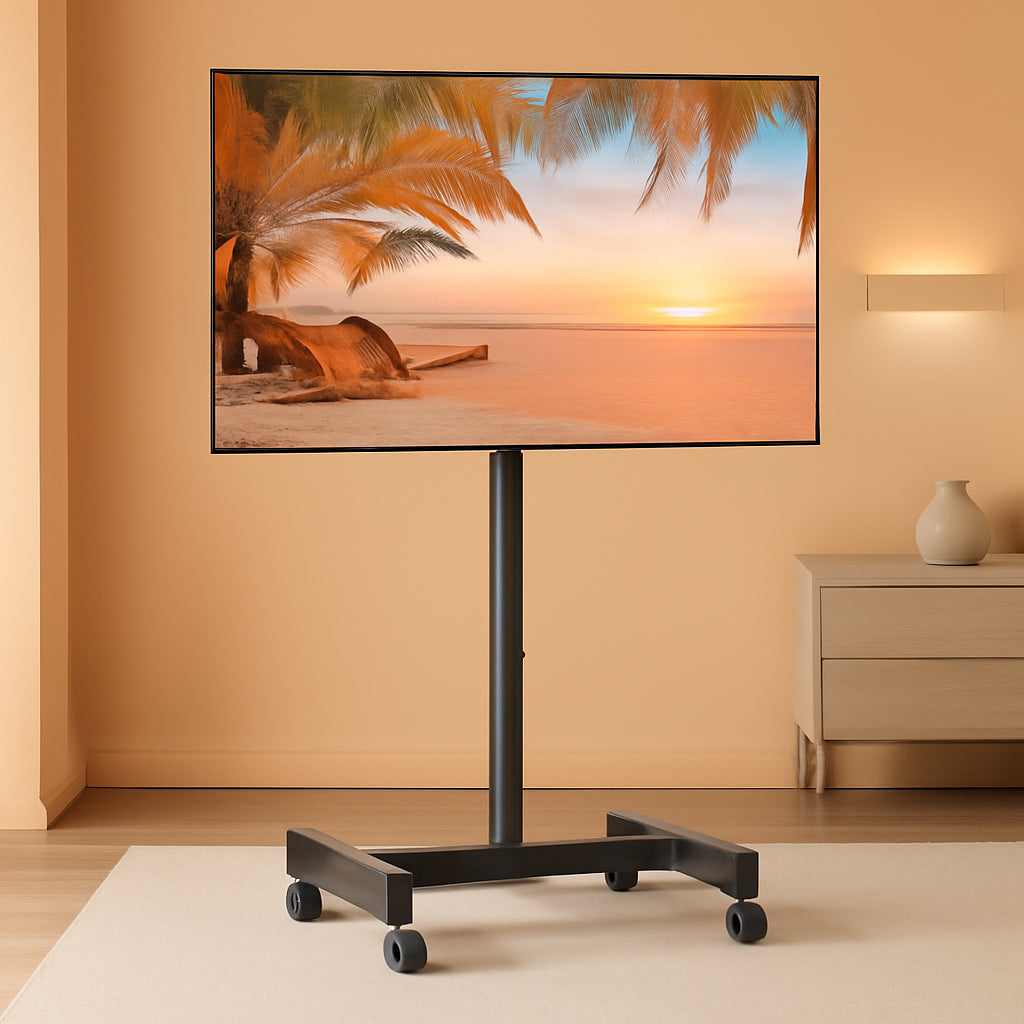Adjustable Rolling TV Cart For 13 To 50 Inch TVs Tilt-0