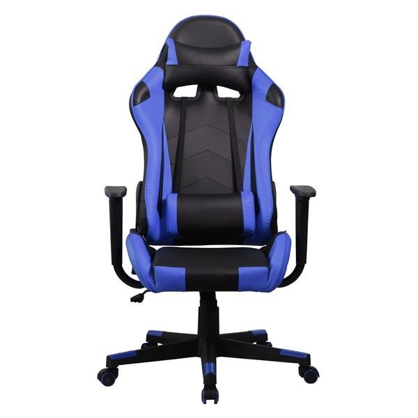 Scaun gaming, IRIS, Piele artificiala, Negru/Albastru (GCH201BK)-0