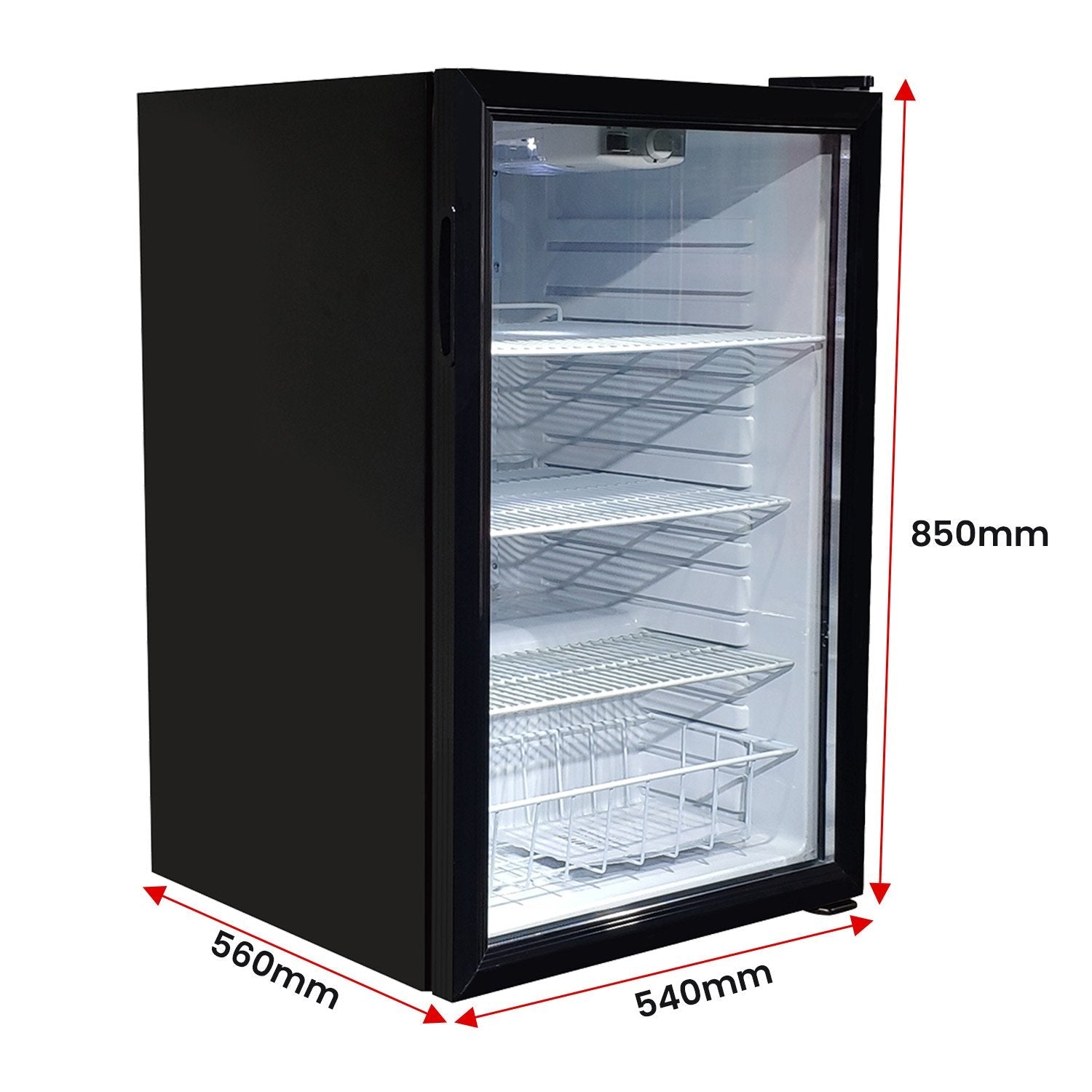 NNEDPE 130L Mini Bar Fridge Glass Door Beverage Cooler Refrigerator-2