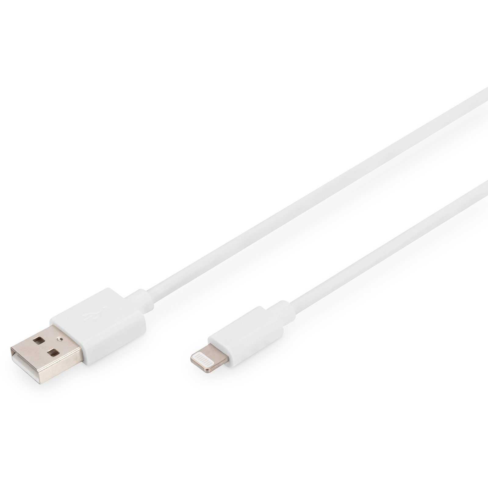 Digitus DB-600106-010-W Lightning apa - USB-A apa Adat- és töltőkábel 1m - Fehér (DB-600106-010-W)-0