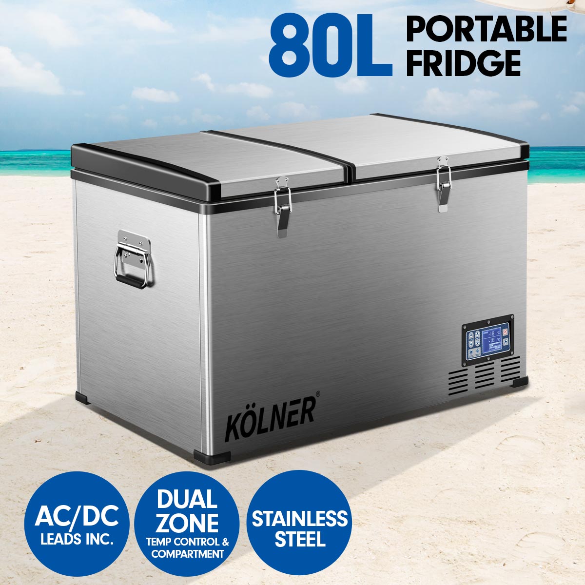 NNEDPE Kolner 80L Portable Fridge Cooler Freezer Camping-0