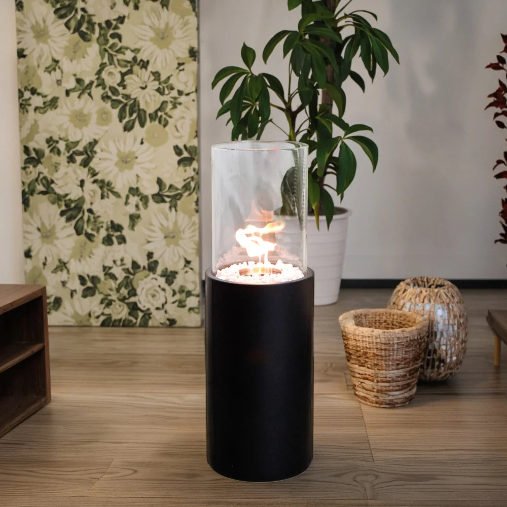 10.5" *10.5"*31.5" Big Round Freestanding Outdoor Fireplace-0