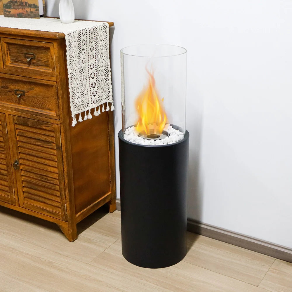 10.5" *10.5"*31.5" Big Round Freestanding Outdoor Fireplace-1