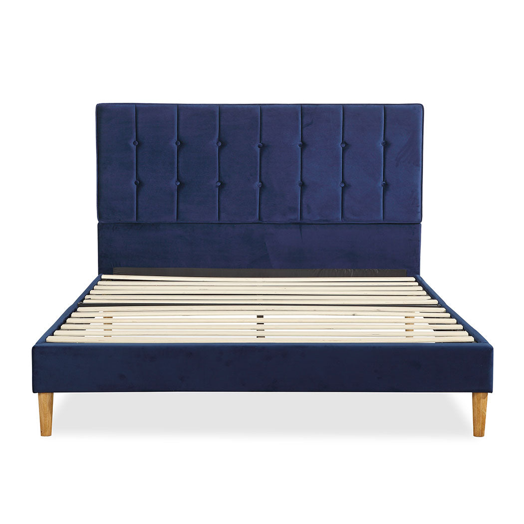 NNEIDS Levede Bed Frame Queen Size Mattress Blue-0