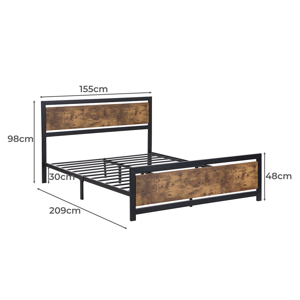 NNEIDS Levede Metal Bed Frame Mattress Base Queen-1