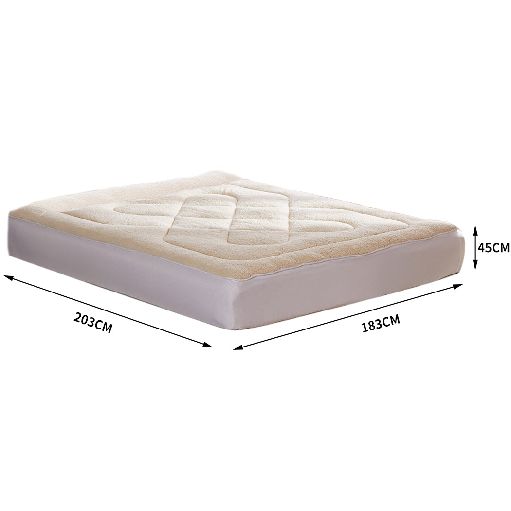 NNEIDS DreamZ Mattress Topper 100% Wool Underlay King-1