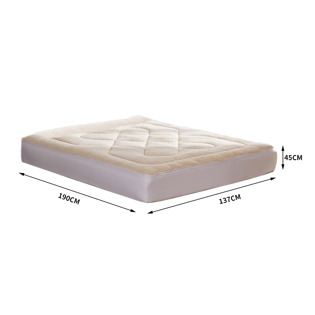 NNEIDS DreamZ Mattress Topper 100% Wool Underlay Double-0