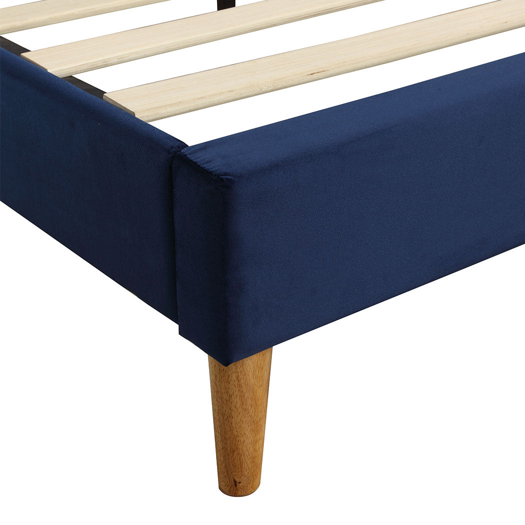 NNEIDS Levede Bed Frame Queen Size Mattress Blue-3