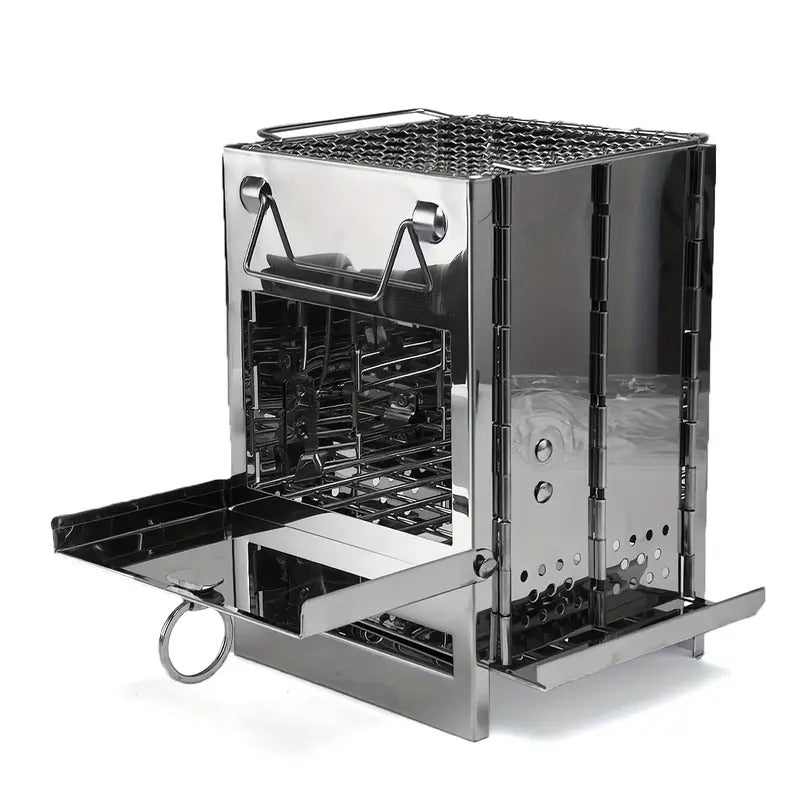 Folding Grill Mini BBQ Firewood Stove-0